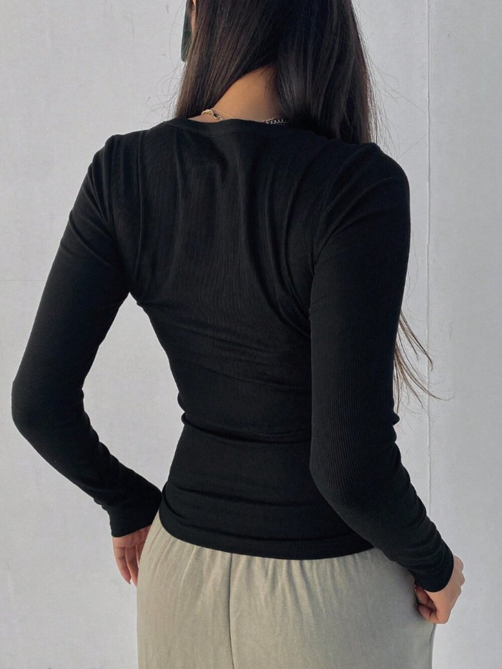 Star Ribbed Star Print Long Sleeve - Picture 3 of 6